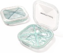1 Pack Small Green Pill Organizer, 4 Compartments, Compact Stylish Cute Travel Camping Pill Box Daily Medicine Pill Case, Draagbaar en vochtdicht om vitamines, medicijnen en supplementen op te slaan