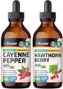 BIO KRAUTER Cayenne Tinctuur 4 Fl. Oz. & Hawthorn Berry Tinctuur 4 Fl. Oz.