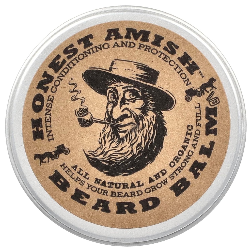 Eerlijke Amish Baard Balsem Leave-in Conditioner - Gemaakt met alleen natuurlijke en biologische ingrediënten - 2 Ounce Tin