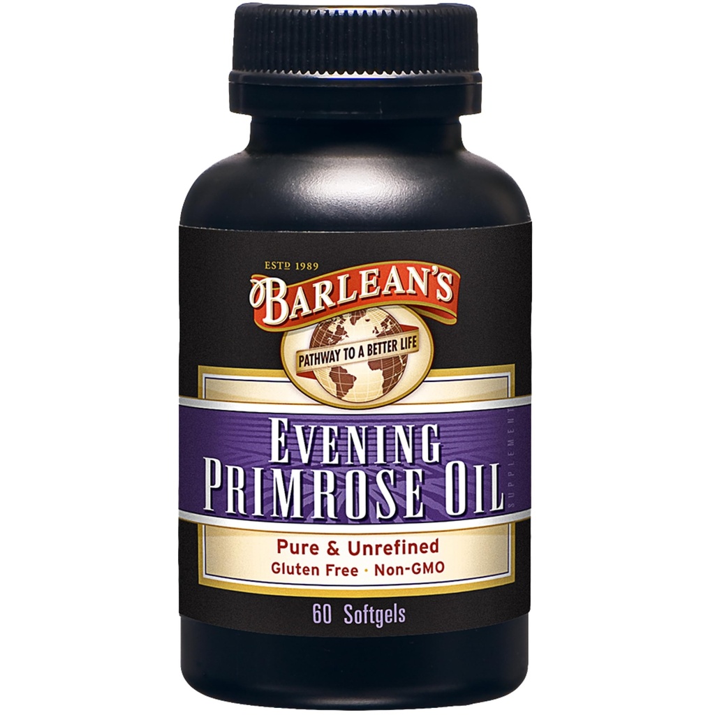 Barlean's Avond Primrose Oil Softgels met Gamma-Linolenic Acid (GLA) - Non-GMO, Gluten-Free - 60-Softgels