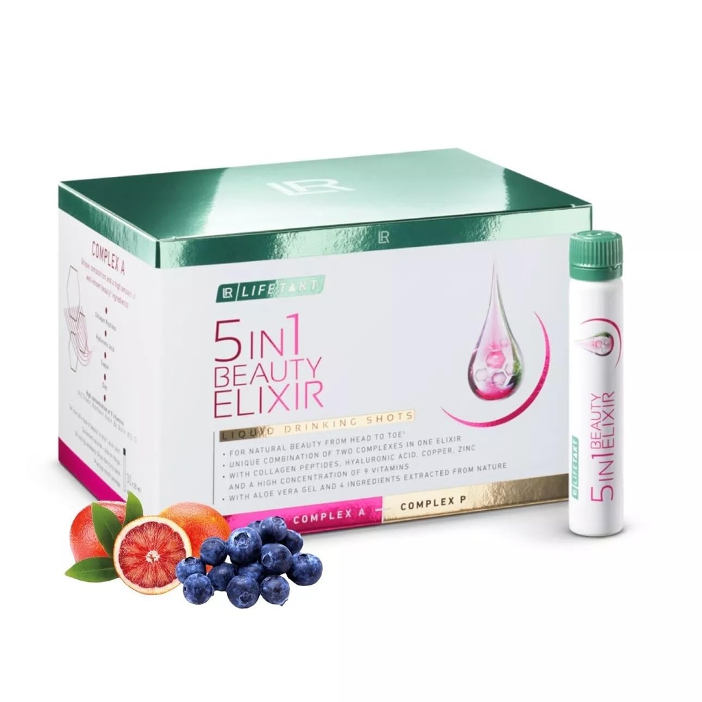 LR Health&Beauty Lifetakt Beauty Elixir 5 in 1 Women Skin Nails Health with Collagen 30x25 ml