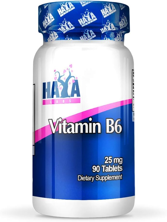 HAYA LABS Vitamine B6 / 25mg. / 90 Tabs. Energie en gezond immuunsysteem, ondersteuning van energie en prestaties, metabolisme van koolhydraten