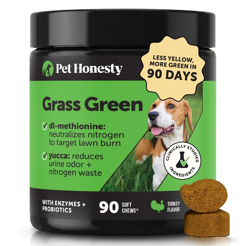 Gras Groene Honden Kauwen - Urine Neutralizer voor gazon, hond Pee Grass helpt Yard blijven Groen adresseren Burn Spots met Probiotica & Enzymes (Turkije)