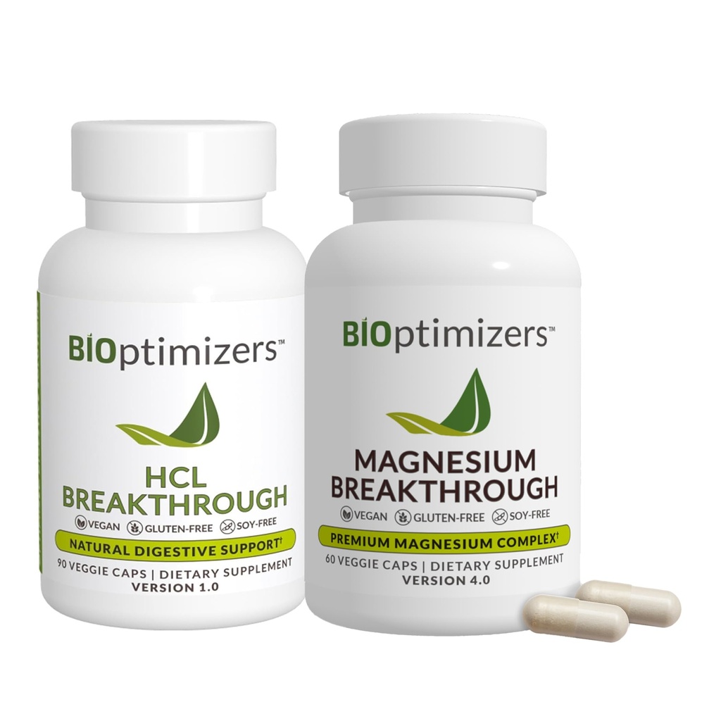BiOptimitizers - Magnesium Doorbraak (60 capsules) en HCL Doorbraak (90 capsules) Supplement Bundel
