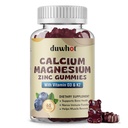 Calcium Magnesium Zink Gummies for Women, Kauwbare Calcium Supplement 1000 mg Vitamine D3 & K2, Bot & nerve Gezondheid, Spierfunctie, Immuun Ondersteuning & Stress Relief, Blueberry Flavor, 60 Ct