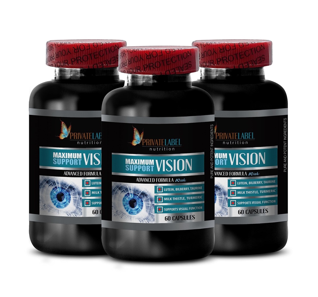 druivenzaad extract biologisch - ADVANCED VISION FORMULA - taurine aminozuur, Verbetert Vision, Lutein en Zeaxanthine, organische oogsupplementen voor volwassenen ouder dan 50, melkdistel biologisch - 3 Flessen 180Caps