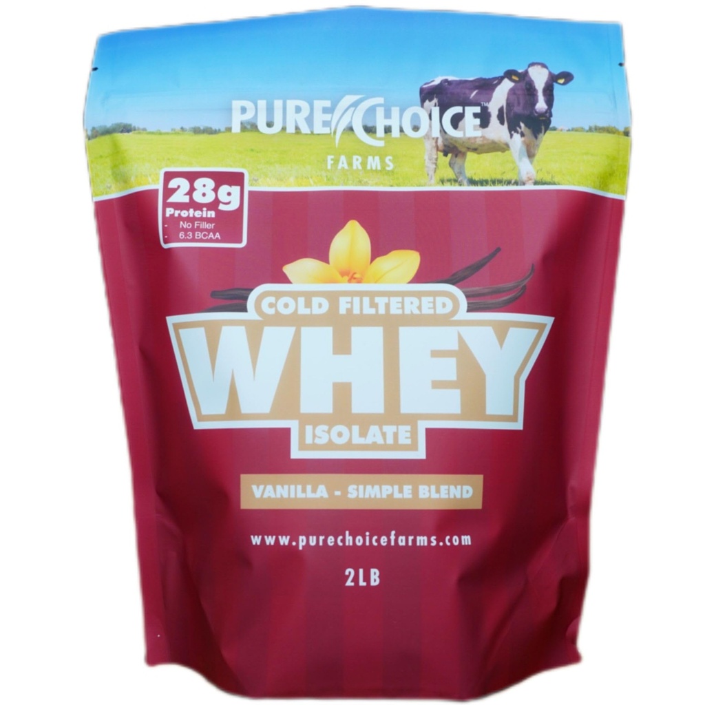 Pure Choice Vanille Wei Proteine Isolaat Poeder, 28g Proteïne, Niet gedenatureerd Wei, 3 Ingrediënten, Geen Fillers of kunstmatige zoetstoffen. (Vanilla, 2 lb)