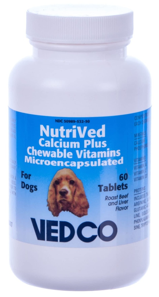NutriVed Calcium Plus Kauwtabletten voor honden - 60 tabletten