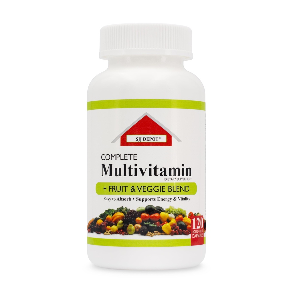 120 Multivitamin Fruit and Vegetable Liquid Capsules, Loaded Multivitamins, Supplements, Multiple Vitamin has Many Antioxidants, Daily Women Men Senior Adult Multi Vitamins