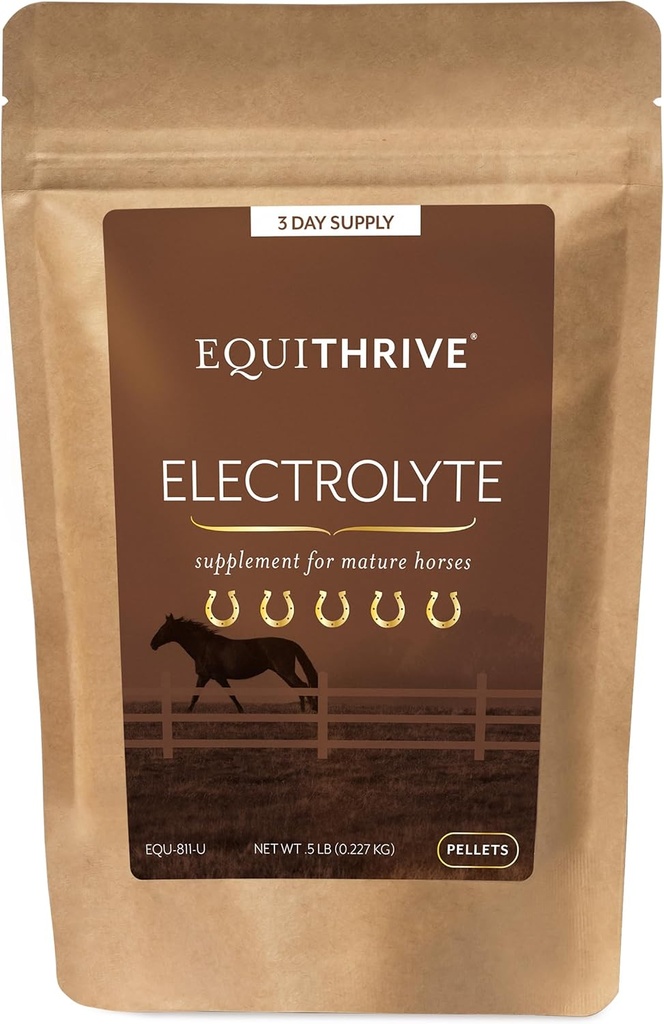 Equithrive Horse Electrolyte Pellets, Vitaminen en Mineralen Supplement, Equine Feed Supplies voor opleiding en concurrentie, .5 lbs, 3 Day Supply