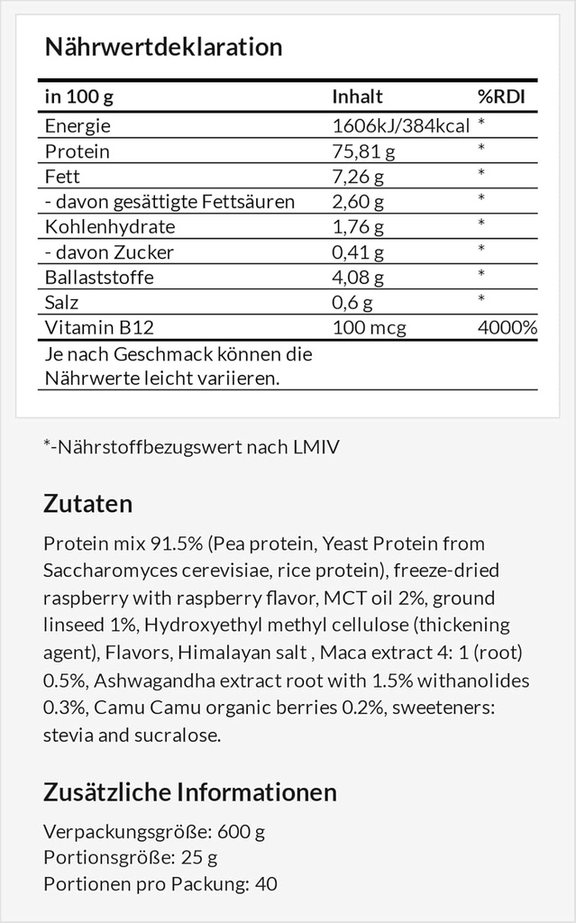 APOLLO'S Hegemony Vegan Protein 600g: Plant-Based Proteïne met Pea, Rijst en Gist - Rijk aan aminozuren - 24 Servers - Veganistisch en Suikervrij Supplement - White Chocolate Blueberry Flavour