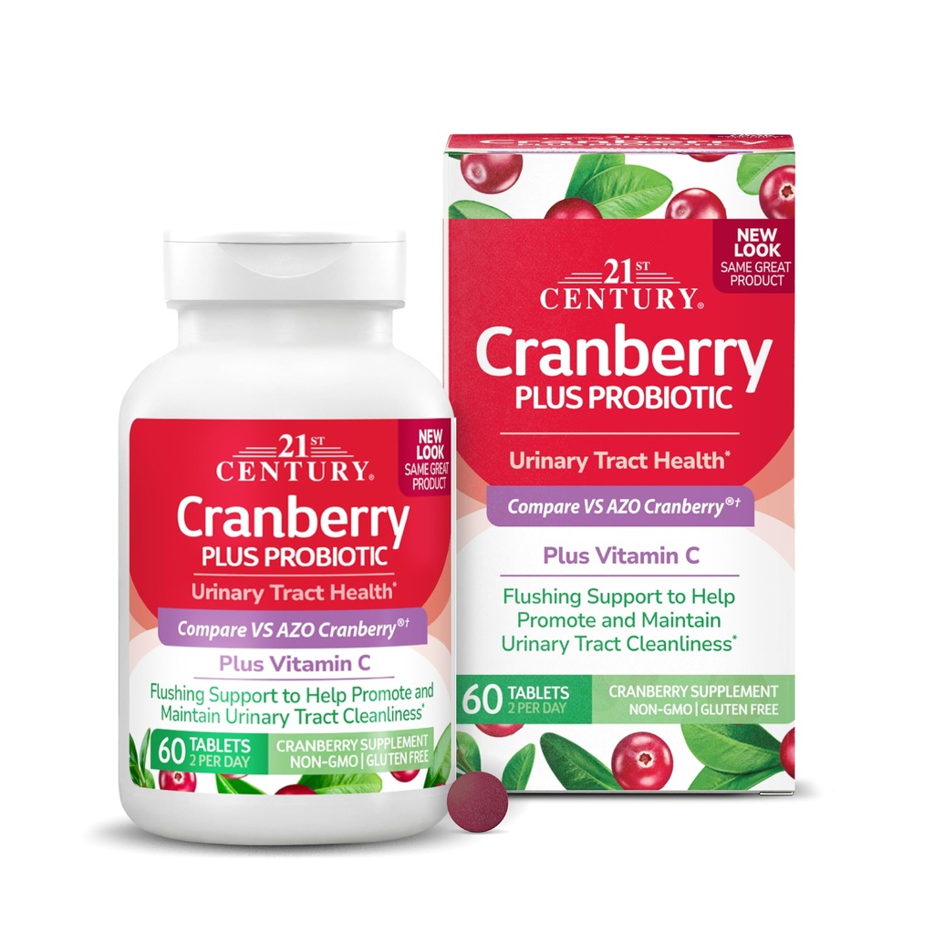 21st Century Cranberry Plus Probiotic Tablets, 60 Tellen