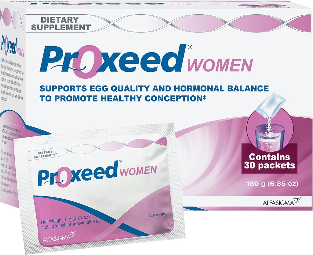 Proxeed® Vrouwen Vruchtbaarheidssupplement bevat foliumzuur en andere essentiële vitamines en voedingsstoffen Ondersteunt gezonde receptie, ovulatie, bevruchting, & eierkwaliteit* 30 verpakkingen (30 dagen)