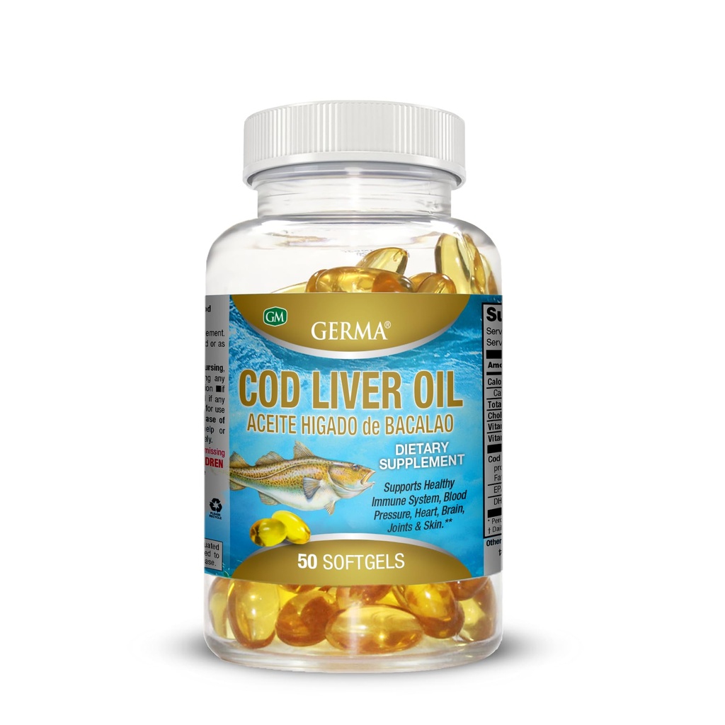 Aceite De Higado De Bacalao Capsules 100's Pure Noorse kabeljauwleverolie GERMA