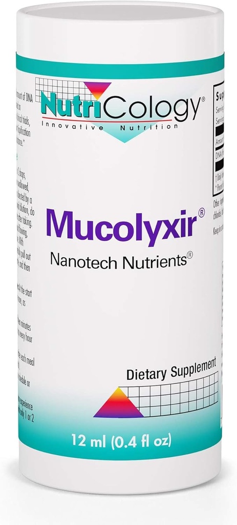 Nutricology Mucolyxir Supplement - Slijm Uitverkoop van longen, Slijm Relief, Microdose DNA, Wild Pacific Salmon, Liquid Drops - 0,4 Fl Oz