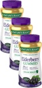 Nature's Bounty Vlierbessen Gummies, Dieetsupplement, Ondersteunt Immune Health, Bevat vitamine A, C, D, E en Zink, 100 mg, 70 Gummies (pakket van 3)
