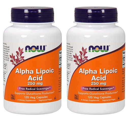 NOW Foods Alpha Lipoïnezuur 250 mg, 120 plantaardige capsule (2 verpakkingen)