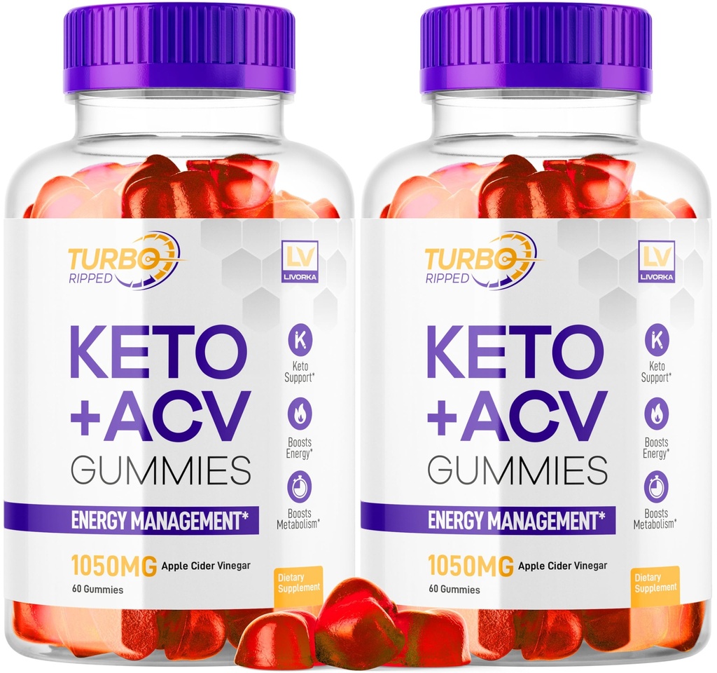 (2 Pack) Turbo Ripped Keto gewichtsverlies ACV Gummies, Turbo Ripped Keto ACV Gummies, Turbo Ripped Gummies, TurboRipped Keto ACV Apple Cider Vinegar Advanced Multivitamine Gezond s Gummys, 2 maanden