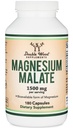 Magnesium Malate Capsules (180 aantal) - 1.500 mg per portie (Magnesium gebonden aan Malic Acid), derde partij getest, Veganistisch vriendelijk, Glutenvrij door dubbel hout supplementen
