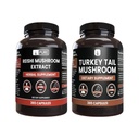 PURE ORIGINEEL INGREDIËNTEN Reishi Mushroom & Turkey Tail Mushroom Capsule Bundle (365 Capsules), altijd puur, Geen additieven of fillers