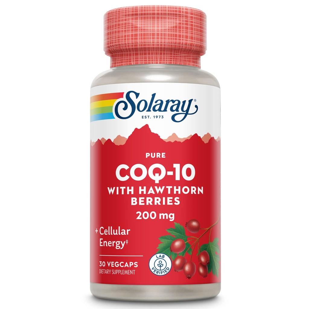 SOLARAY Pure CoQ-10 200 mg Gezonde hartfunctie & Cellular Energy Support 