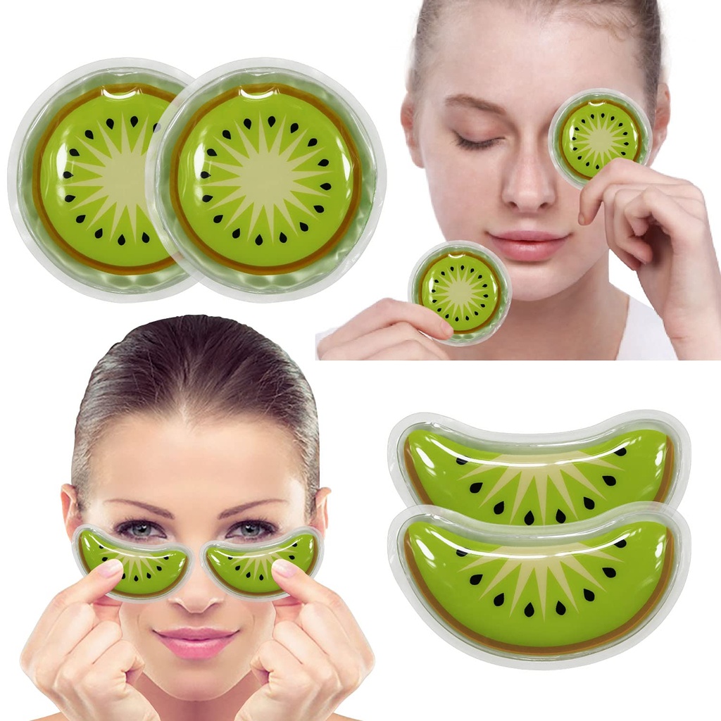 Gel Ice Pack Herbruikbare Koelende Oogkussens en Onder Oog Patches, Eye Hot Cold Treatment Pack voor roodheid, Pijnverlichting en Eye Relax (Kiwi)