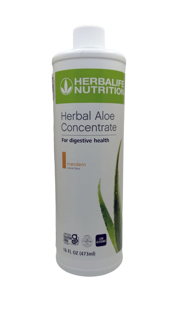 Herbalife Aloë Concentraat Pint: Mandarijn Flavor 16 FL Oz (473 ml) voor de spijsvertering van gezondheid met premium-kwaliteit Aloë, Glutenvrije, 0 Calorieën, 0 Suiker, natuurlijk smaak