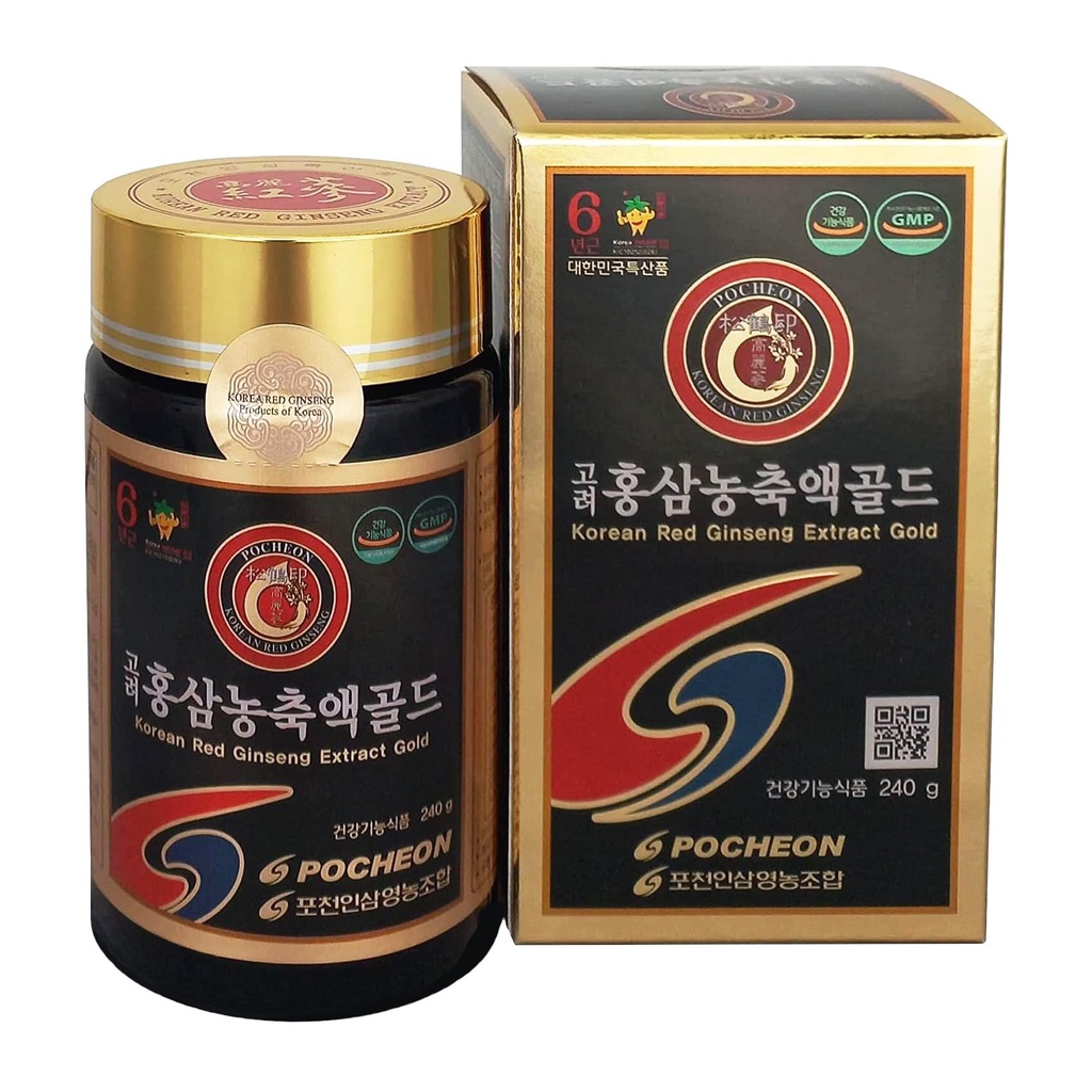Pocheon 240g(8.5oz), 100% Pure Koreaanse 6Years Root Panax Red Ginseng Extract Gold, TOP Ginsenoside, Saponin, Ginseng Herbal Supplement, Natuurlijke Immune Ondersteuning