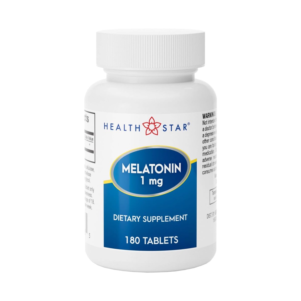 GeriCare Melatonine 1mg slaapondersteuning supplement, zachte nacht slaaphulp, non-habit vormen, helpt het bevorderen van ontspanning en rust, Jet Lag herstel, en betere nachtrust, 180 tabletten