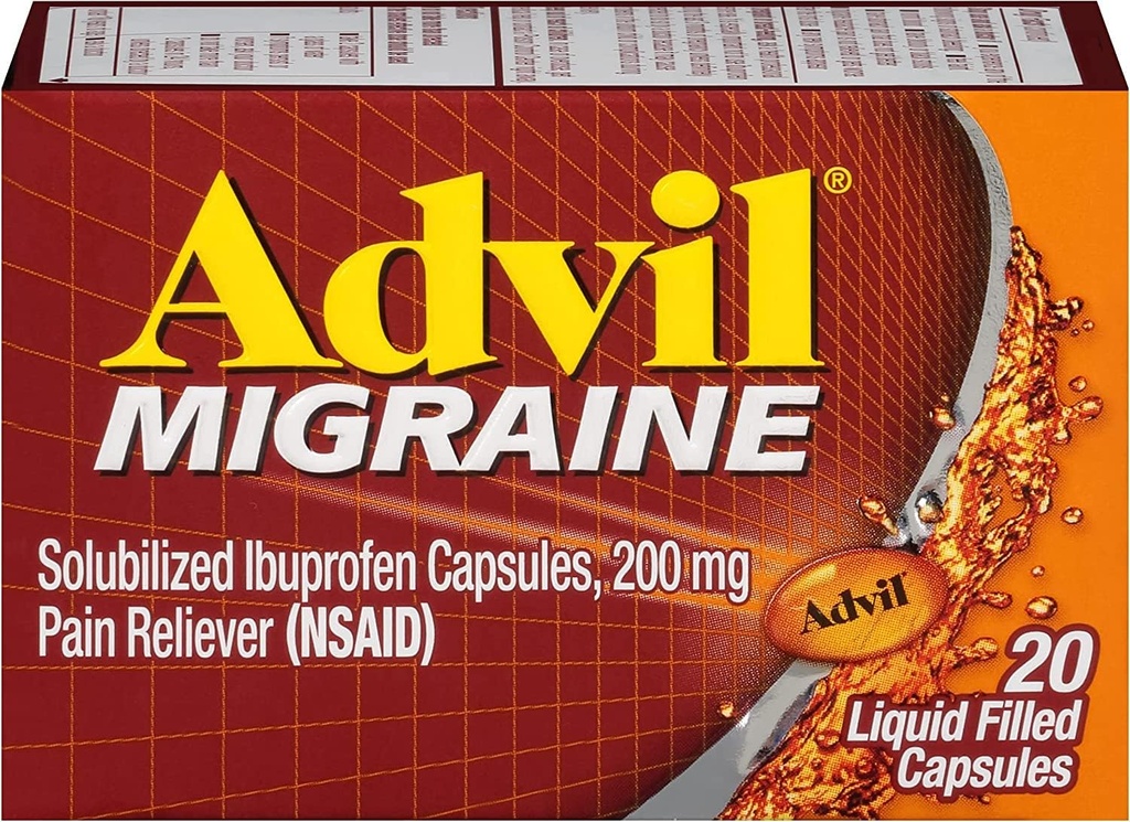 Advil Migraine Liquid Filled Capsules - 20 st., Verpakking van 6