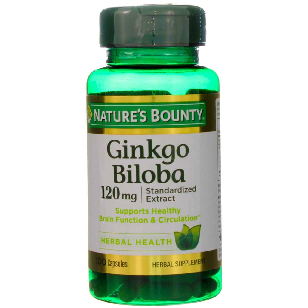 Nature's Bounty Ginkgo Biloba 120 mg dubbele sterkte - 100 capsules, verpakking van 2