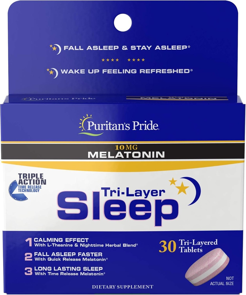 Puritan's Pride Tri-Layered Sleep Tablets, 30 Tellen