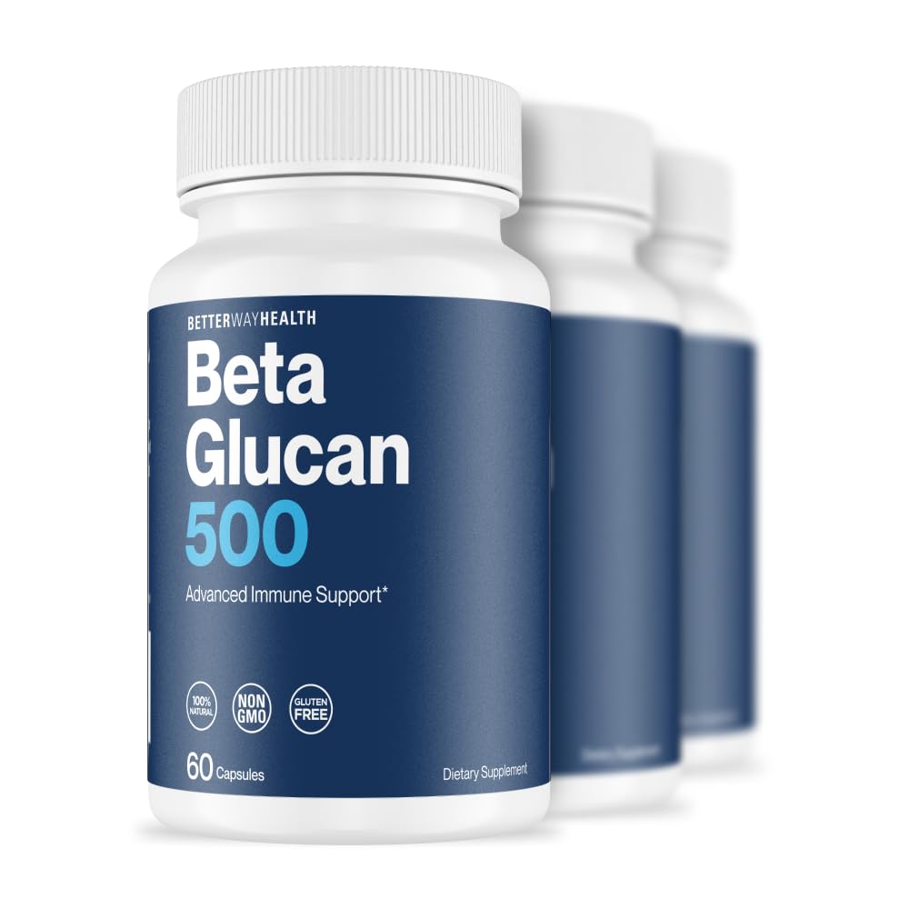 Better Way HealthTM - Advanced Immune Readiness - Highly Purified 1,3/1,6 Beta Glucan 500 - Klinisch geteste Immune Defense - 500mg/60 Capsules (Pack of 3)