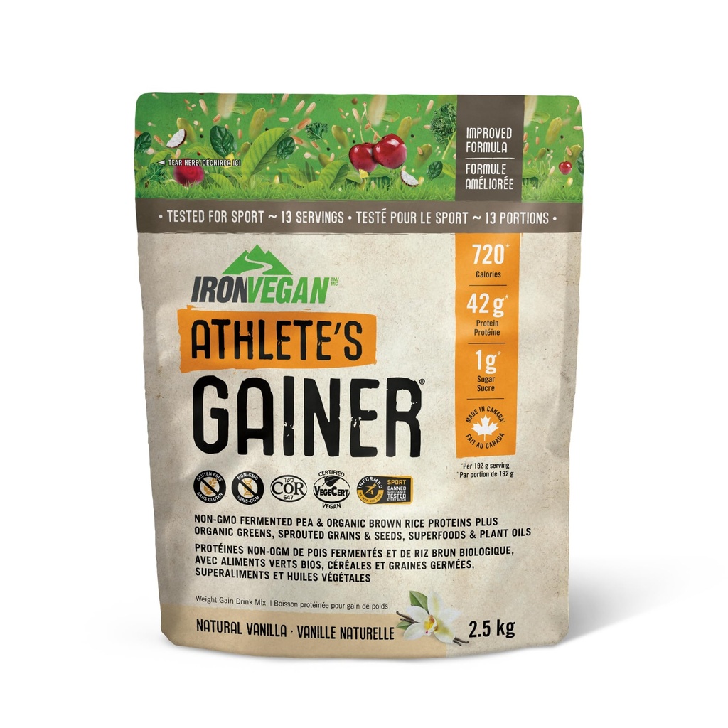 Ironvegan Gainer Vanilla Protein Powder, 2500 GR