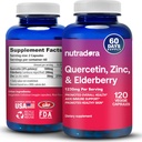 Quercetine 1000mg Veggie Capsules, Non-GMO, Vlierberry Zink quercetine Supplementen Ondersteunt Immuun, Cardiovasculaire en respiratoire gezondheid,120 Capsules (Pack of 1)