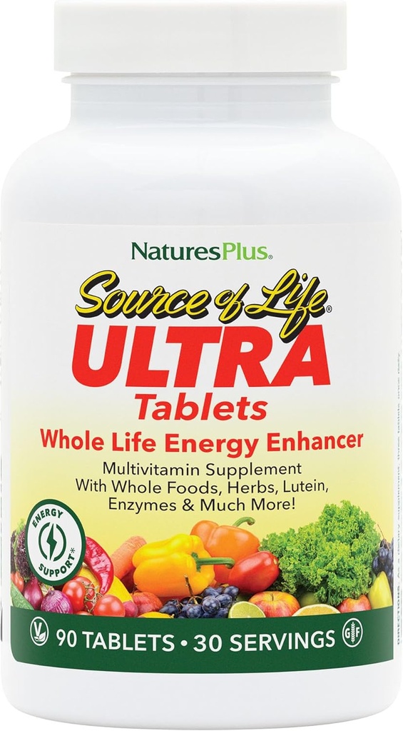 NaturesPlus Ultrabron van het leven Multivitamine - 90 tabletten - Ondersteunt Immune Health, Energy & Algehele Welzijn - met Luteïne & Vitamine D3 - Vegetarisch & Glutenvrij - 30 porties