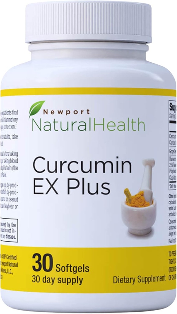 Kurkuma Curcumine Supplement, Curcumine EX Plus met Grapeseed Extract, Resveratrol & Red Wine Polyfenolen voor Joint Health & Heart Health, Curcuminoïden Complex 500mg Capsules