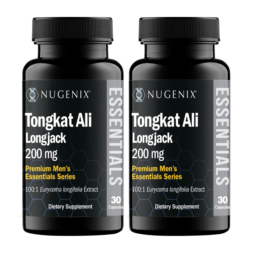 Nugenix Essentials Tongkat Ali voor mannen, Ondersteuning voor de gezondheid van mannen, Longjack Eurycoma Longifolia Extract, 60 Tellen