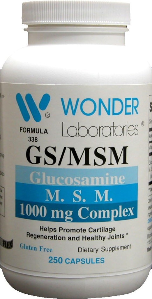 Wonder Labs Glucosamine/MSM, helpt het bevorderen van cartilage regeneratie en gezonde gewrichten - 250 capsules