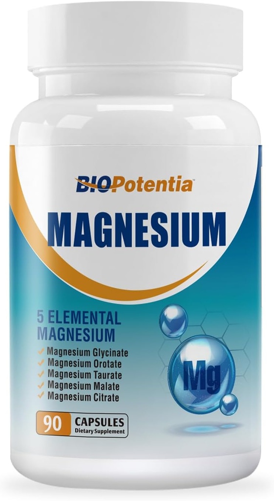Magnesium Complex Supplement - Magnesium Capsules 500Mg met Glycinate, Citrate, Malate, Taurate & Orotate + B6 