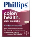 Phillips' Colon Health Daily Probiotic Capsules, 4-in-1 Symptoom verdediging te helpen verdedigen tegen Occasional Gas, Bloating, Constipatie, en diarree, Dagelijkse Supplement, 30 Tellen