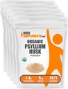 BulkSupplements.com Biologische Psyllium Husk Powder - Psyllium Husk Powder for Baking, Fiber Supplement - Glutenvrij, 1,4g per portie, 1kg (2,2 lbs) (pakket van 5)
