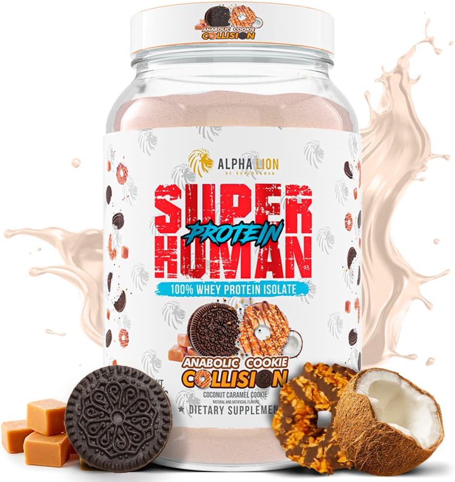 ALPHA LION Superhuman Wei Proteïne Poeder, Grote Proeverij Pure Wei Proteïne Isolaat, Lage Carb, Lage Suiker, Geen Bloat Post Workout, Spierherstel & Groei (28 Servers, Cookie Collision)