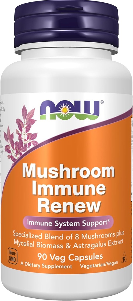 NOW Foods Supplementen, Immune RenewTM met Astragalus Root Extract, Immuun Systeem Ondersteuning*, 90 Veg Capsules