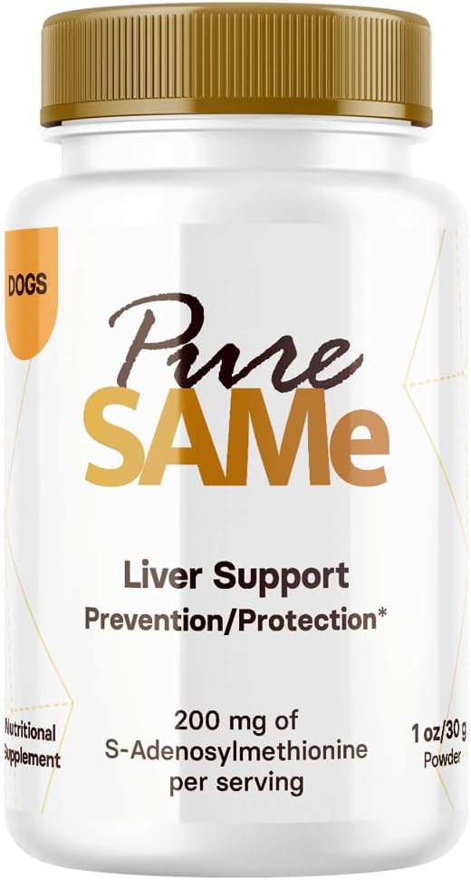 Pure SAM-e 200 mg Liver Support for Dogs - Chicken Flavored Premium Liver Supplements - S-Adenosylmethionine for Dogs to Support Healthy Hepatic Function - Scoop Included 30g (1oz)