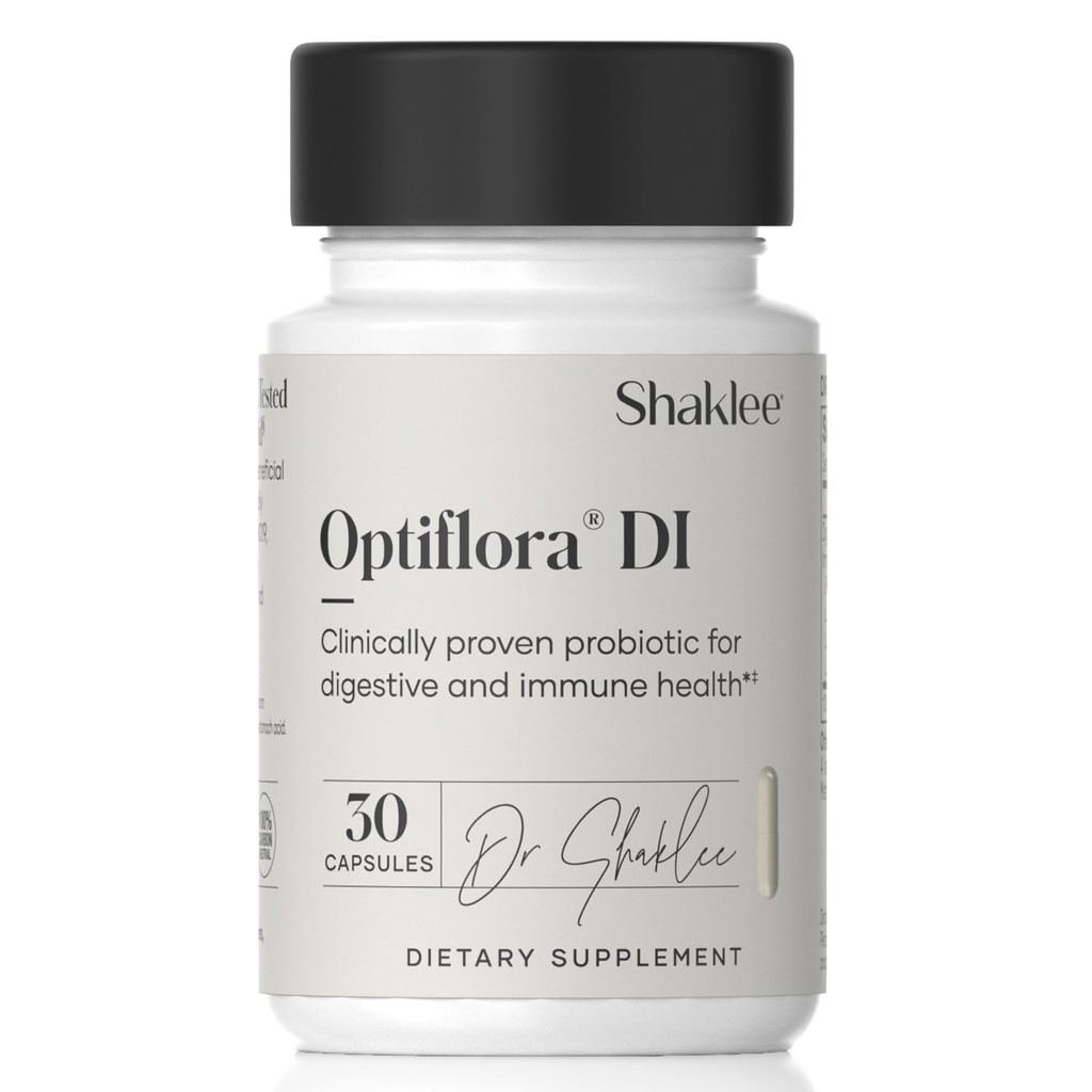 Shaklee - Optiflora® DI Probiotic -10 Miljard CFUs - 4 Bacterial Strains - Bifidobacterium lactis HN019TM - Ondersteunt Intestinal Flora Balance & Regularity - Gluten, soja en zuivelvrij - 30 Capsules