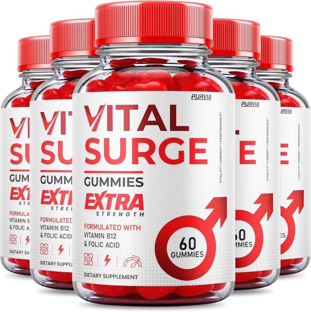 (5 Pack) Vital Surge Gummies - Officiële Formule - Maximale sterkte Vital Surge Gummies, Vitalsurge Vitamine Supplement Gummies Geavanceerde Wellness Ondersteuning, Vital Surge Gummies Made in USA (300 Gummies)