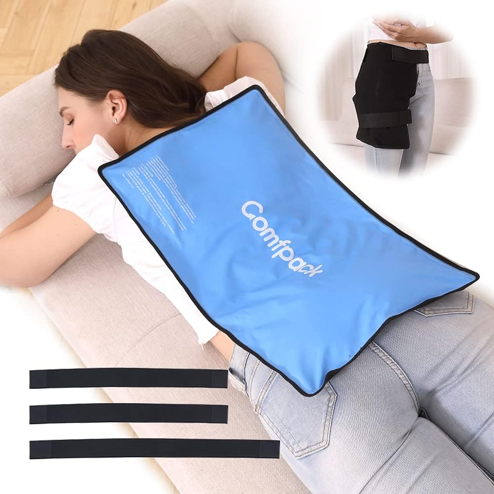 XL Ice Pack voor Verwondingen Herbruikbare, flexibele Hot Cold Pack 21.7 x 13 met 3 riemen voor volledige rug, schouder, knie, koude Pack pijnverlichting voor zwelling, blauwe plekken, spierpijn, ontsteking
