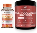 Gezonde Wellness Liposomale Vitamine C Capsules + Multi Collageen Proteïne Poeder Gehydrolyseerde bundel