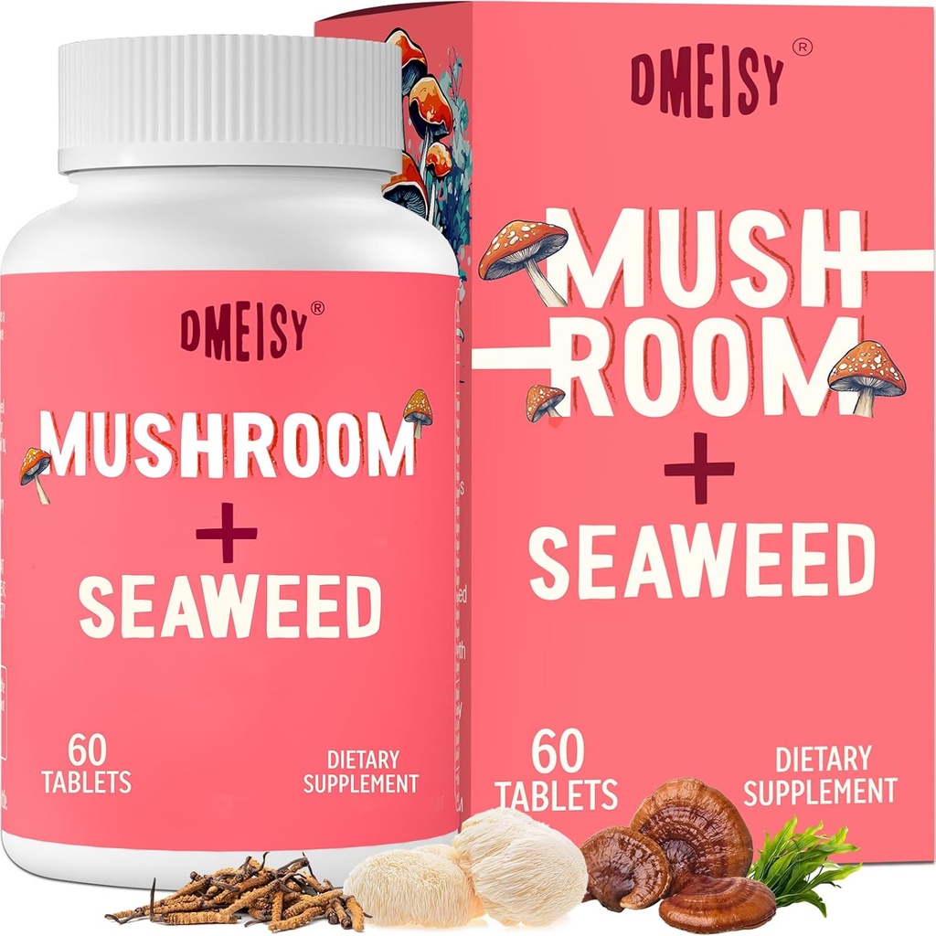Sublingual Mushroom Complex, 18-in-1 Mushroom Supplement, Lions Mane, Reishi, Turkije Tail & More - Hersensupplementen voor Geheugen en Focus, Geheugensupplementen, Energie, Mood, Immuniteit, 60 tabletten